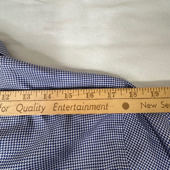 Suitsupply Mens Blue White Houndstooth Cotton Dress Shirt See Description - Picture 8 of 11